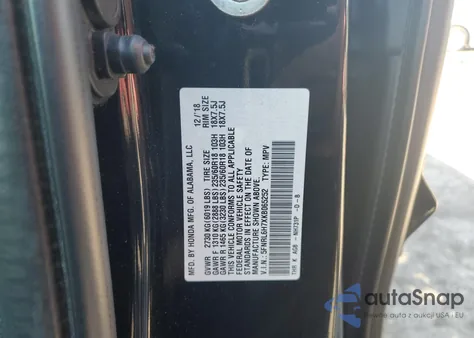 2019 Honda Odyssey Exl z USA, uszkodzony, nr VIN 5FNRL6H7XKB065252